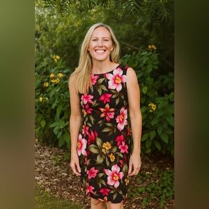 Pink and White Sheath Midi Dress for Cocktail
